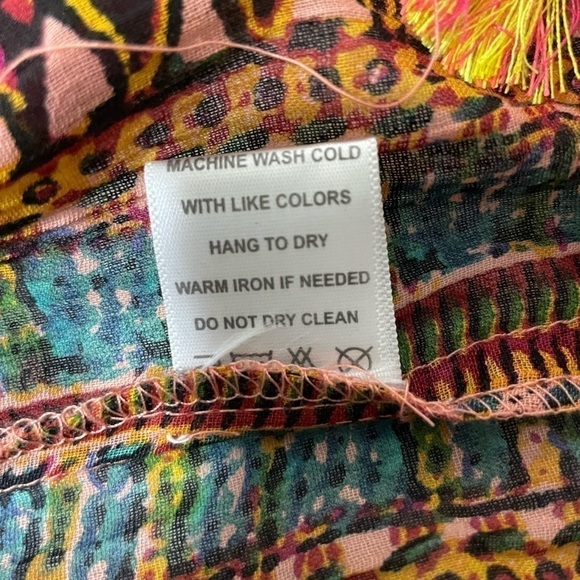 Tunic Fashion Dress top Velzera Round Neck Bell Sleeve Fringe Size Small - Picture 12 of 12